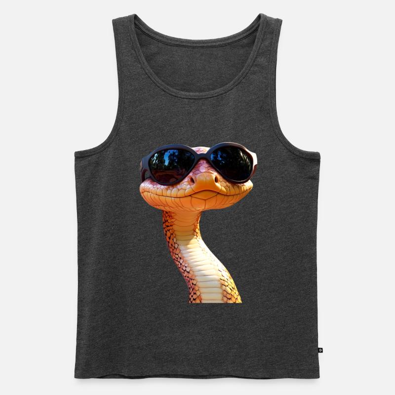 Schlange Python Kobra Mamba Klapperschlange Snake - Männer Premium Bio Tank Top - Anthrazit meliert