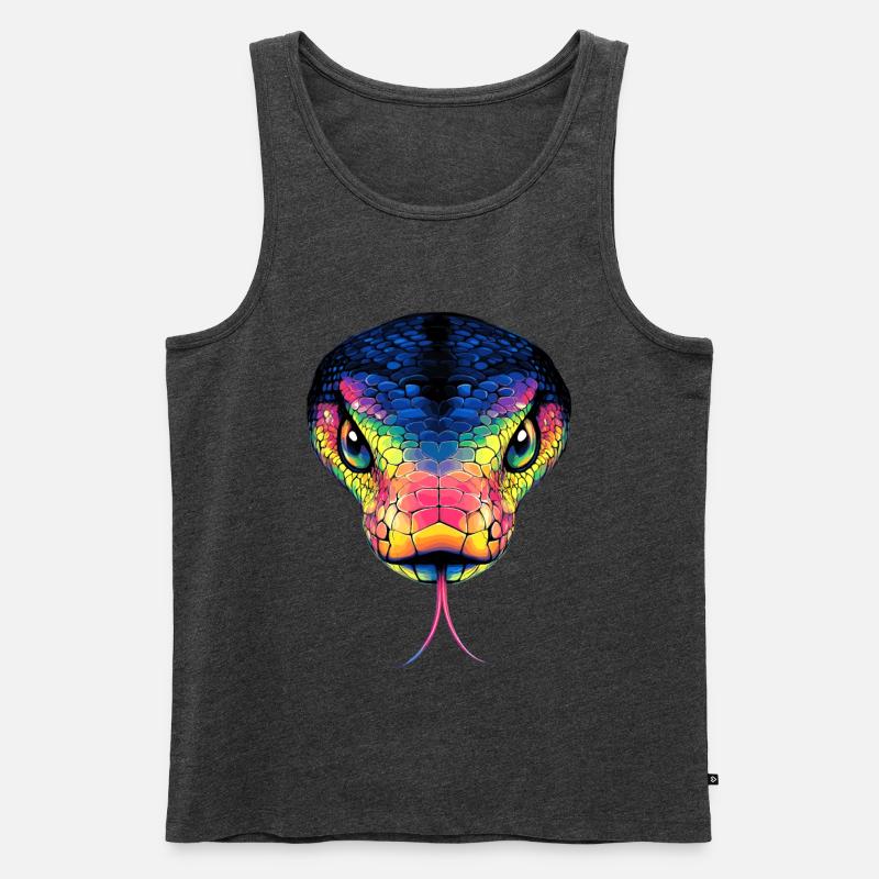 Schlange Python Kobra Mamba Klapperschlange Snake - Männer Premium Bio Tank Top - Anthrazit meliert