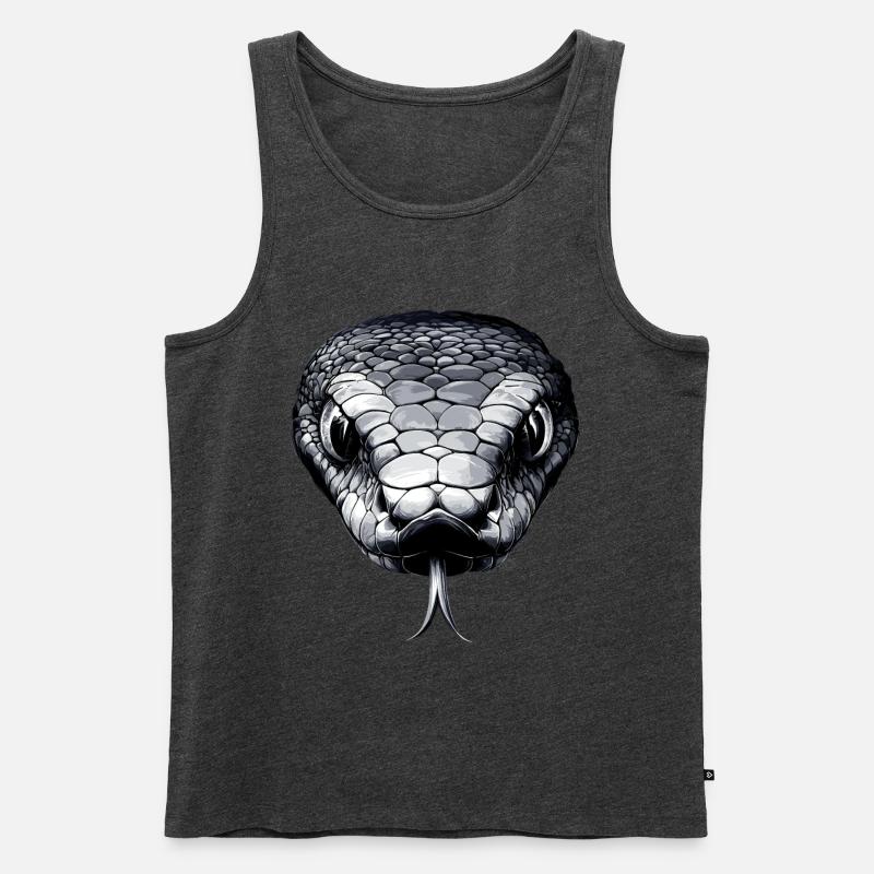 Schlange Python Kobra Mamba Klapperschlange Snake - Männer Premium Bio Tank Top - Anthrazit meliert