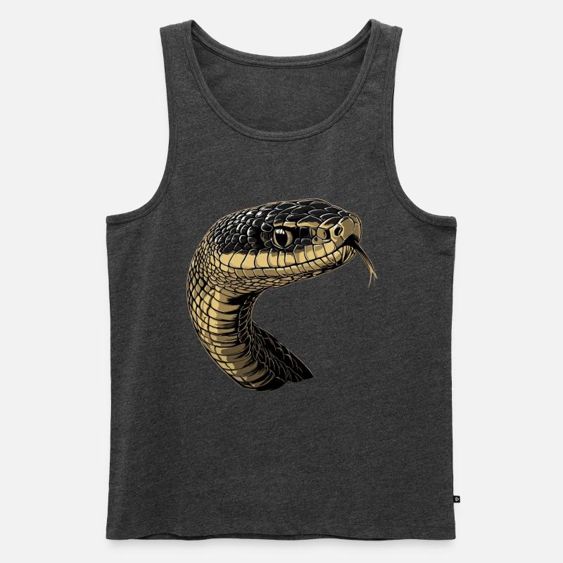 Schlange Python Kobra Mamba Klapperschlange Snake - Männer Premium Bio Tank Top - Anthrazit meliert