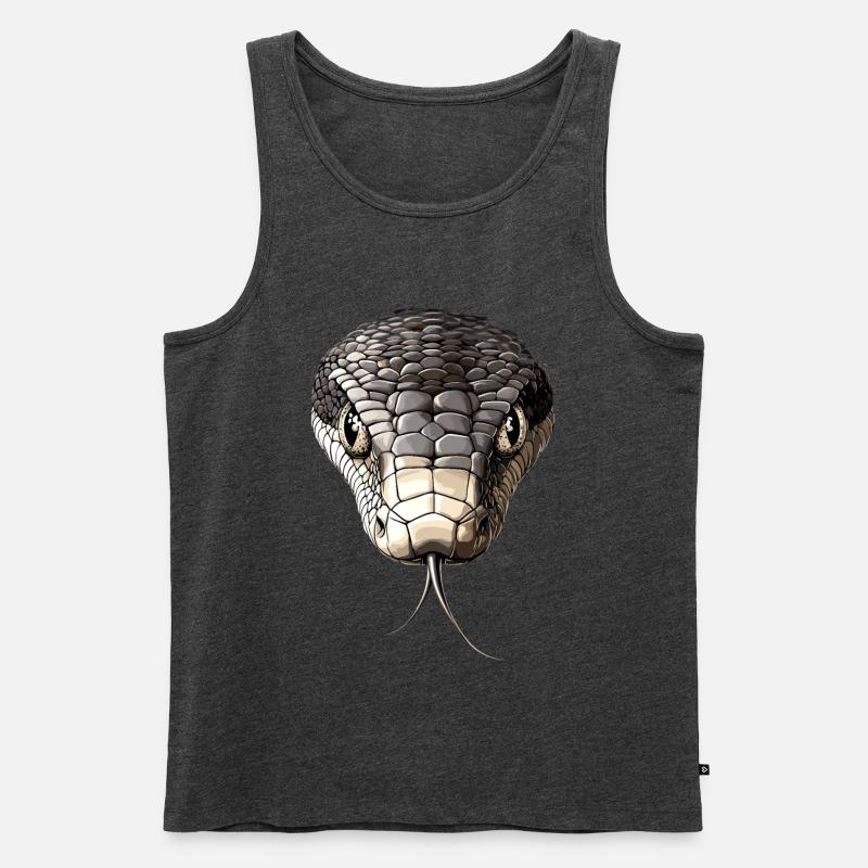 Schlange Python Kobra Mamba Klapperschlange Snake - Männer Premium Bio Tank Top - Anthrazit meliert