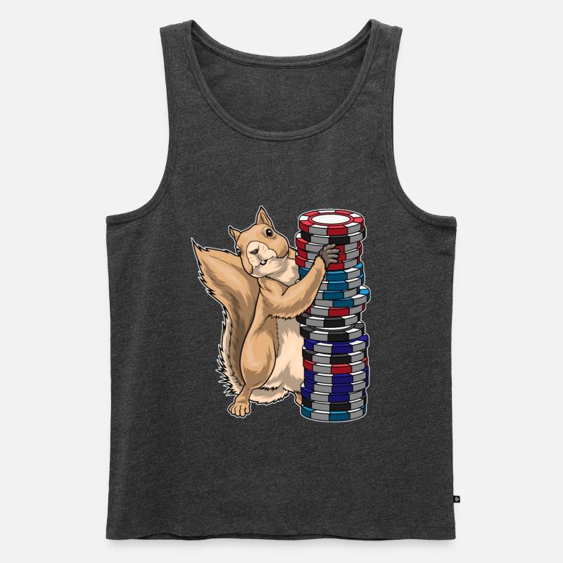 Erdmännchen Poker Pokerchips - Männer Premium Bio Tank Top - Anthrazit meliert