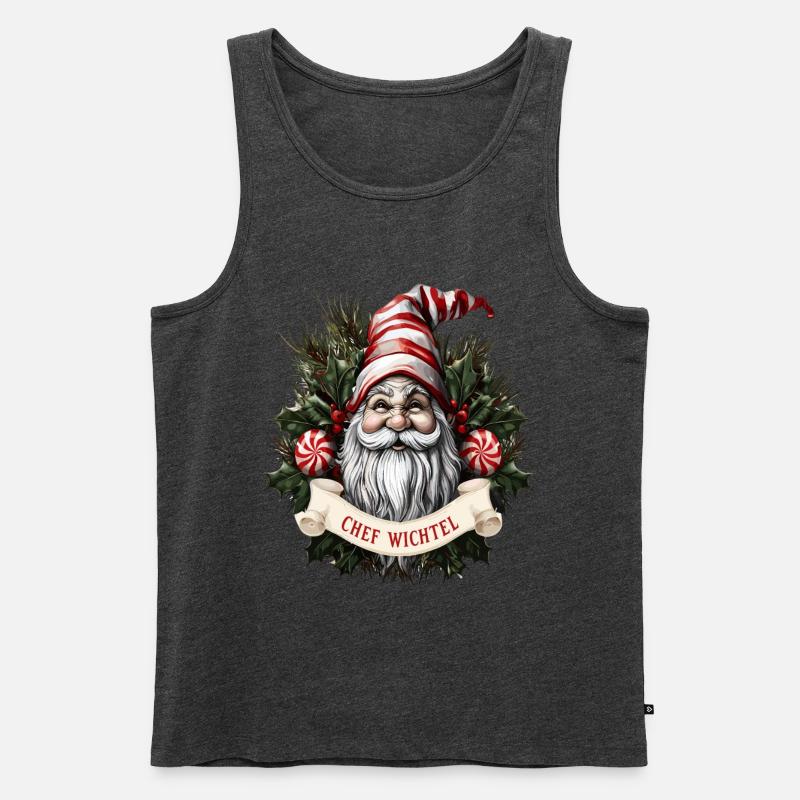 Chef Wichtel Weihnachtsgnom - Männer Premium Bio Tank Top - Anthrazit meliert