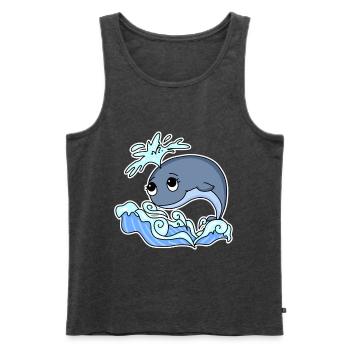 Whale Animal Ocean Graphic - Men's Premium Organic Tank Top - heather anthracite - Front - Michal (187cm)