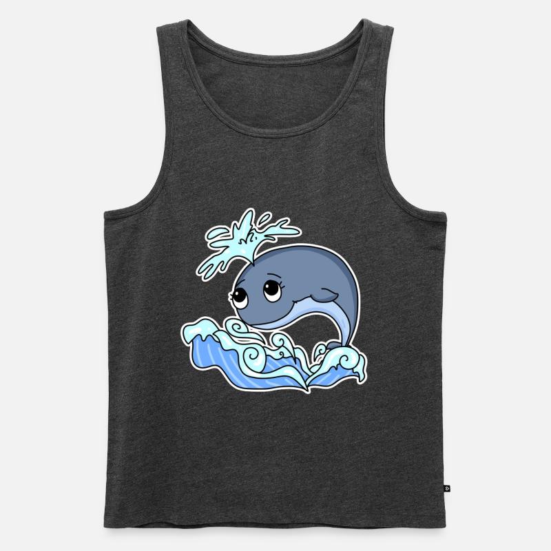 Wal tier Ozean Grafik - Männer Premium Bio Tank Top - Anthrazit meliert