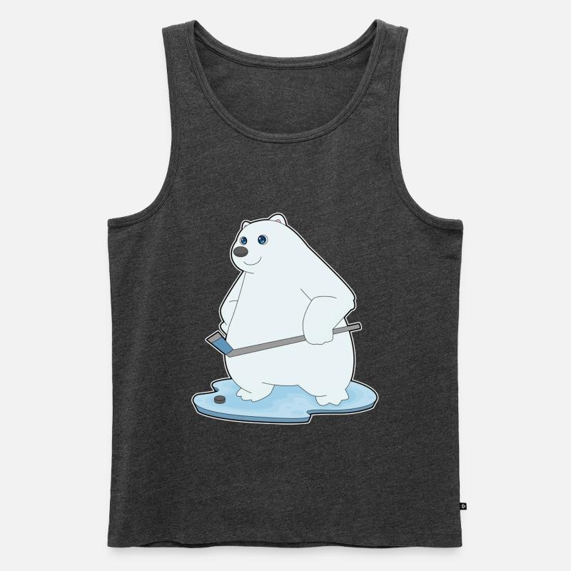 Eisbär Eishockey Eishockeyschläger - Männer Premium Bio Tank Top - Anthrazit meliert