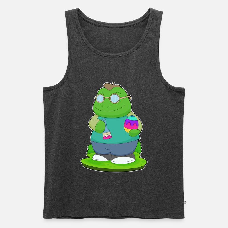 Frosch Ostern Maler - Männer Premium Bio Tank Top - Anthrazit meliert