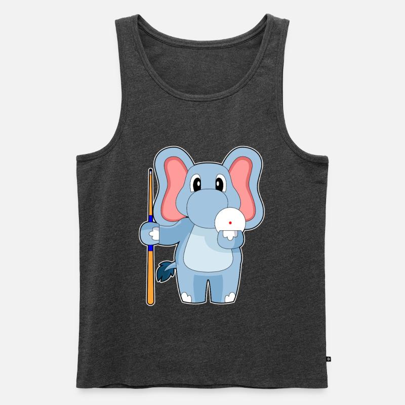 Elefant Billiard Queue - Männer Premium Bio Tank Top - Anthrazit meliert