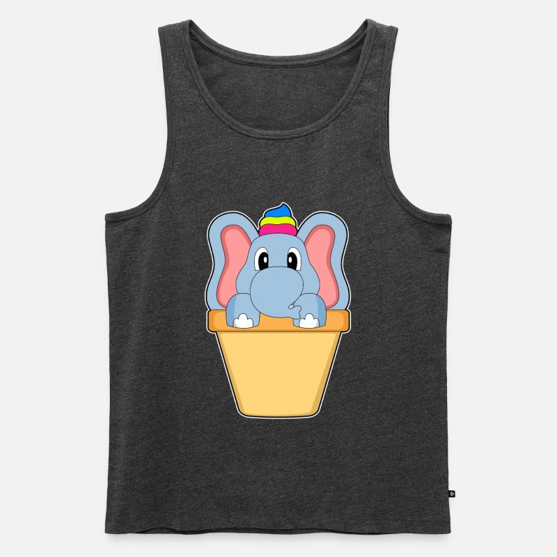 Elefant Waffeleis - Männer Premium Bio Tank Top - Anthrazit meliert