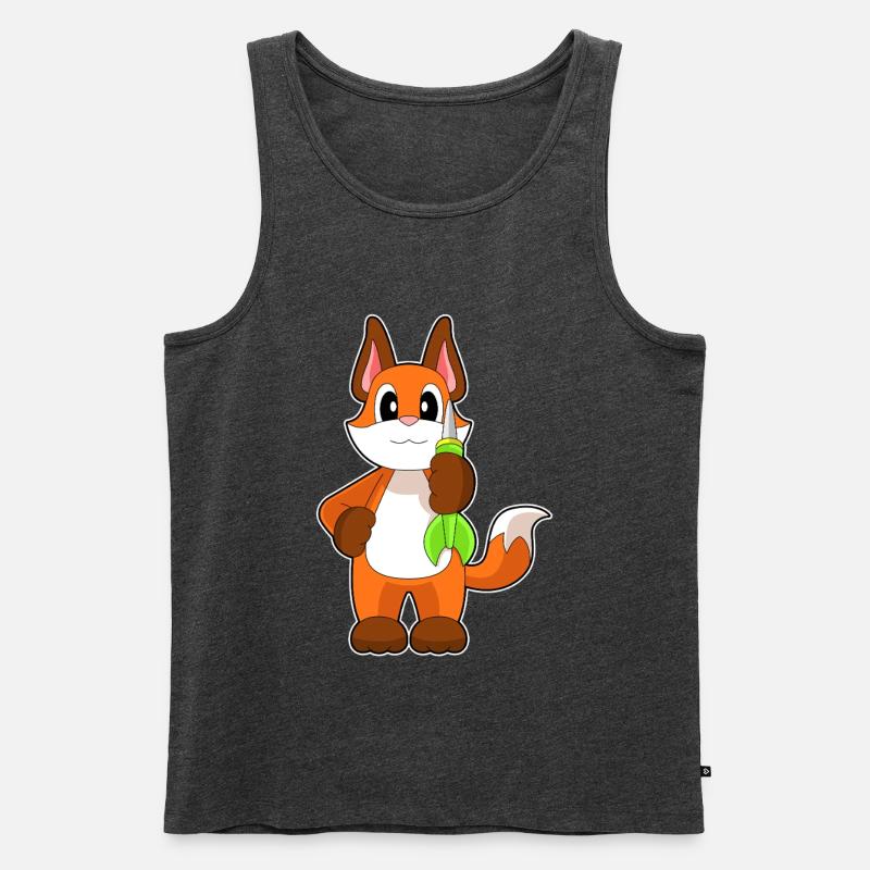 Fuchs Dart Dartpfeil - Männer Premium Bio Tank Top - Anthrazit meliert