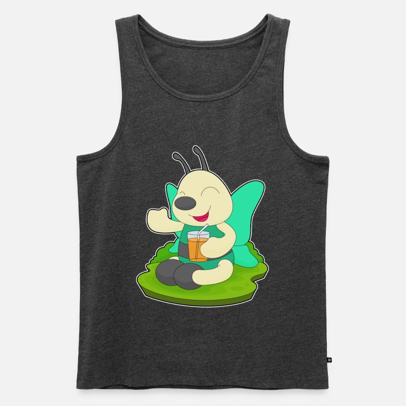 Schmetterling Saft - Männer Premium Bio Tank Top - Anthrazit meliert
