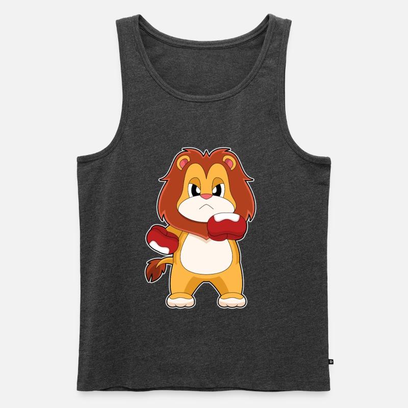 Löwe Boxer Boxhandschuhe Boxen - Männer Premium Bio Tank Top - Anthrazit meliert