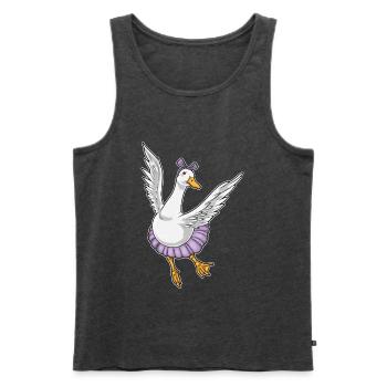 Canard Ballerine Ballet Danse - Débardeur bio Premium Homme - anthracite chiné - Devant - AI Model Male 178 light (178cm)