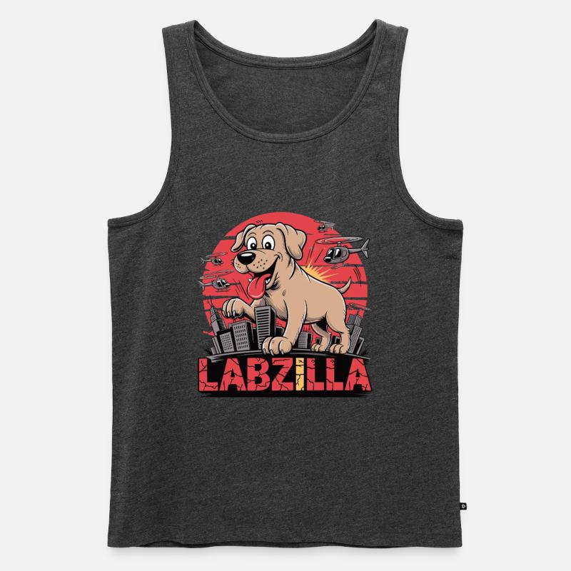 Labzilla – Der gute Junge im Großstadteinsatz - Männer Premium Bio Tank Top - Anthrazit meliert