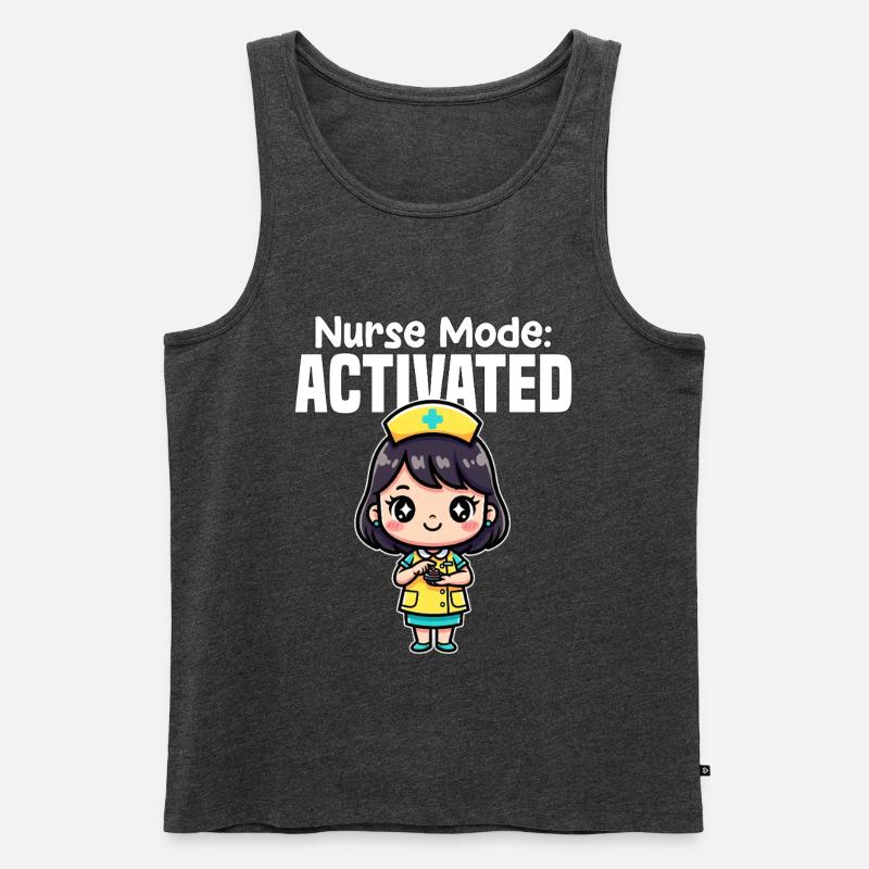 KRANKENSCHWESTER-MODUS AKTIVIERT - SCHWESTER-GESCHENK - Männer Premium Bio Tank Top - Anthrazit meliert