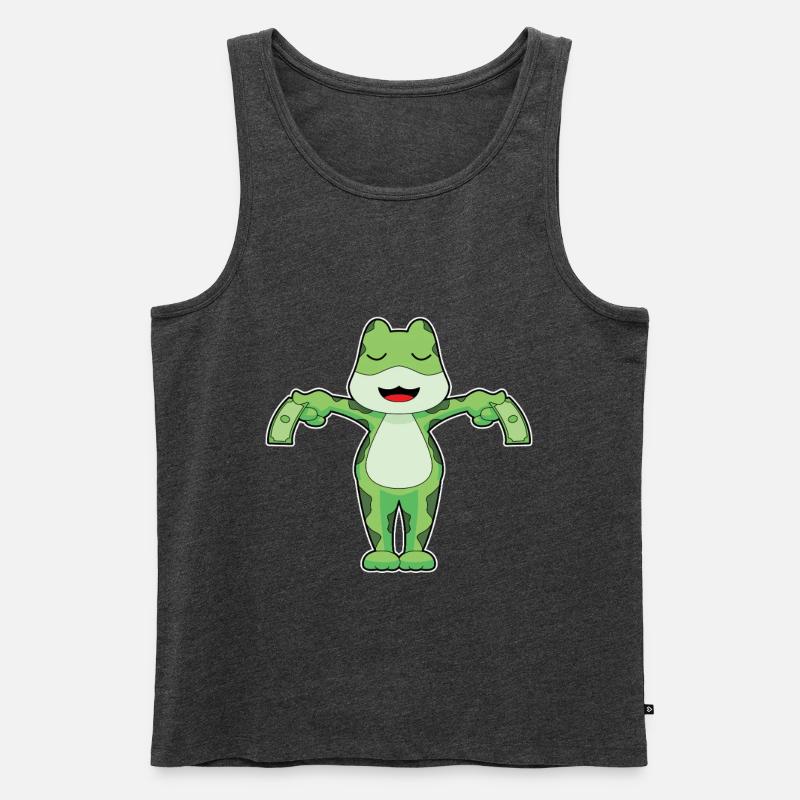 Frosch Banknote - Männer Premium Bio Tank Top - Anthrazit meliert