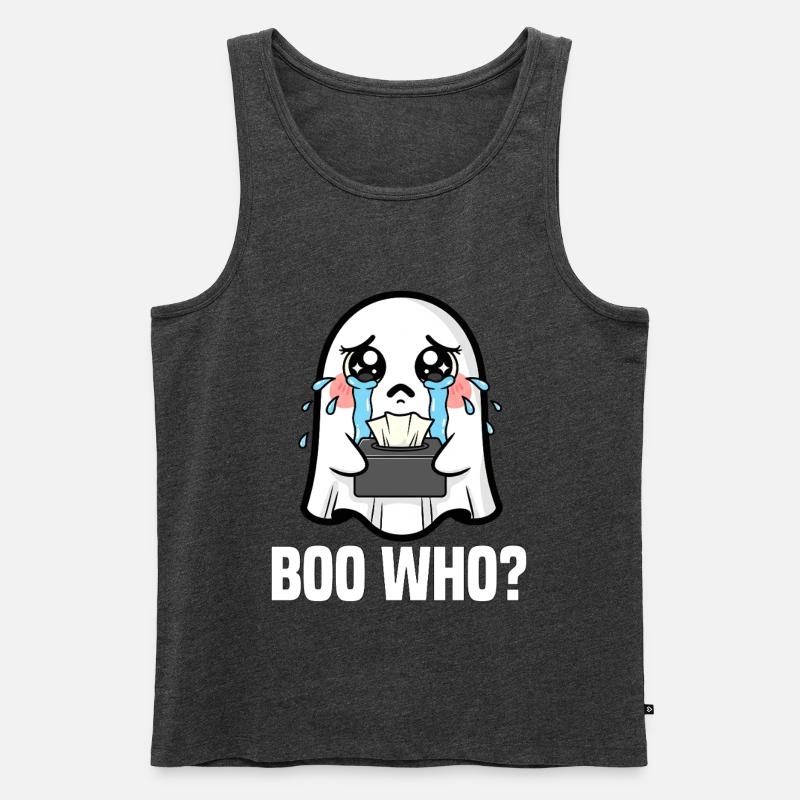 WER WIRD AUSGEBUHT? - GHOST HALLOWEEN - Männer Premium Bio Tank Top - Anthrazit meliert