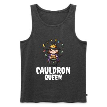 CAULDRON_QUEEN - Männer Premium Bio Tank Top - Anthrazit meliert - Vorne - Michal (187cm)