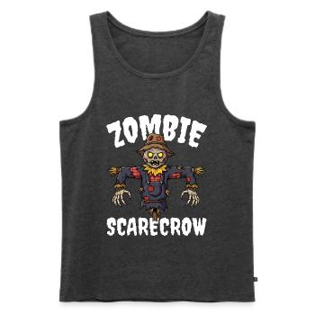 ZOMBIE VOGELSCHEUCHE - ZOMBIE HALLOWEEN - Männer Premium Bio Tank Top - Anthrazit meliert - Vorne - Michal (187cm)