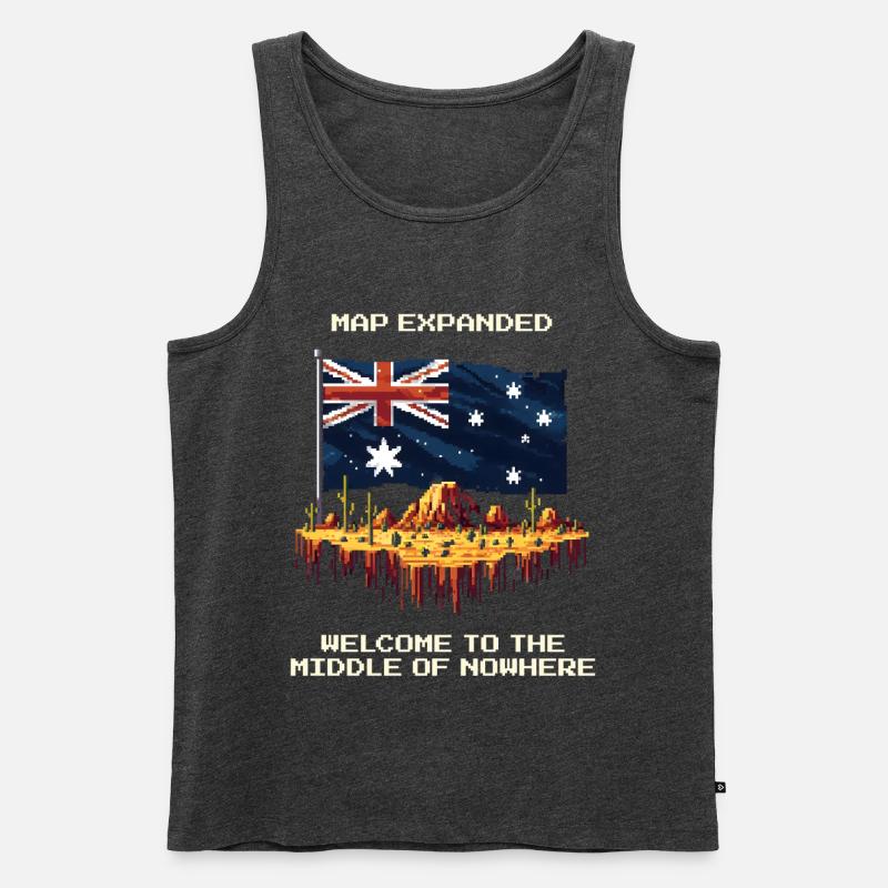 Karte erweitert: Mitte von Nirgendwo | Outback - Männer Premium Bio Tank Top - Anthrazit meliert