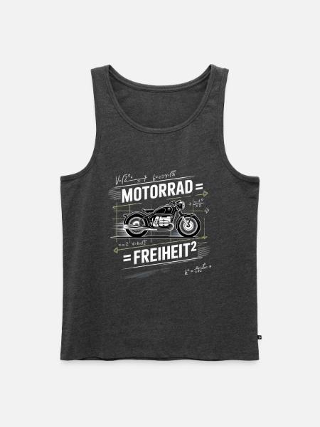 Motorrad Freiheit Chalk Style - Männer Premium Bio Tank Top - Anthrazit meliert