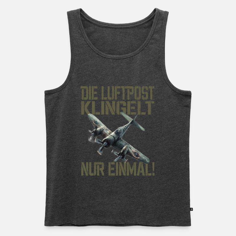 Die Luftpost Klingelt Nur Einmal Flugzeug - Männer Premium Bio Tank Top - Anthrazit meliert