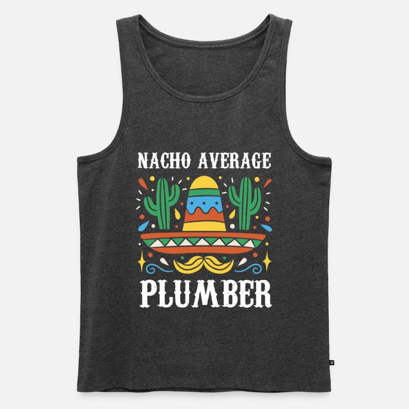 Nacho Average Plumber - Männer Premium Bio Tank Top - Anthrazit meliert