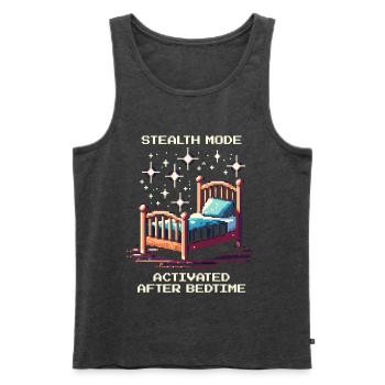 Stealth-Modus: nach dem Zubettgehen | Eltern - Männer Premium Bio Tank Top - Anthrazit meliert - Vorne - AI Model Male 178 light (178cm)