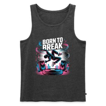 Streetdance Beat – Urban DJ Music Design - Men's Premium Organic Tank Top - heather anthracite - Front - Michal (187cm)