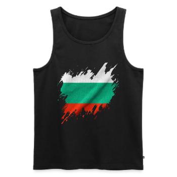 Bulgarian flag, torn style - Men's Premium Organic Tank Top - charcoal grey - Front - Alexander (188cm)