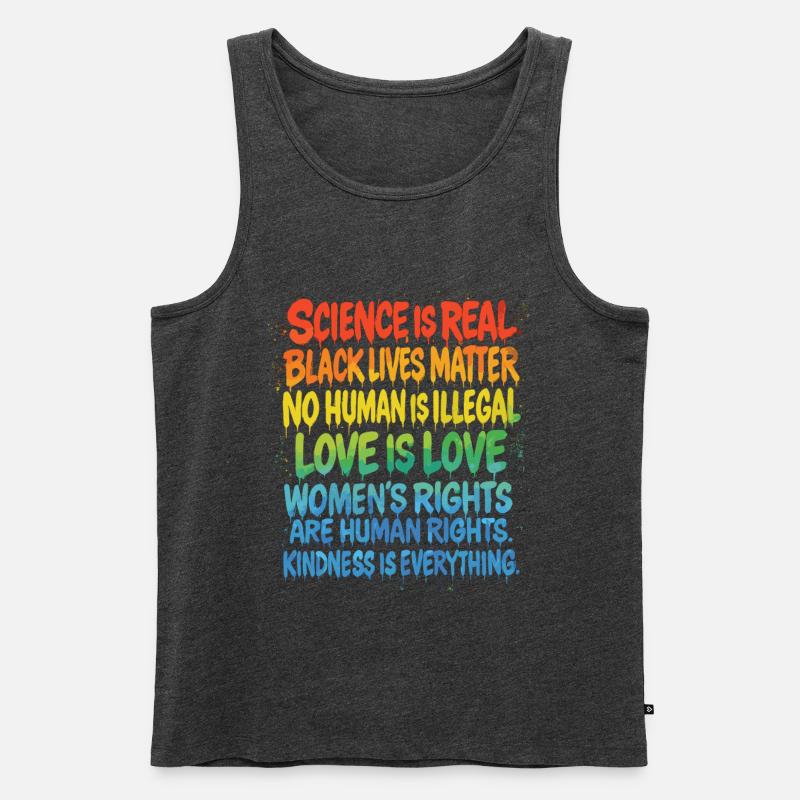 Regenbogen Statement – Human Rights Pride - Männer Premium Bio Tank Top - Anthrazit meliert