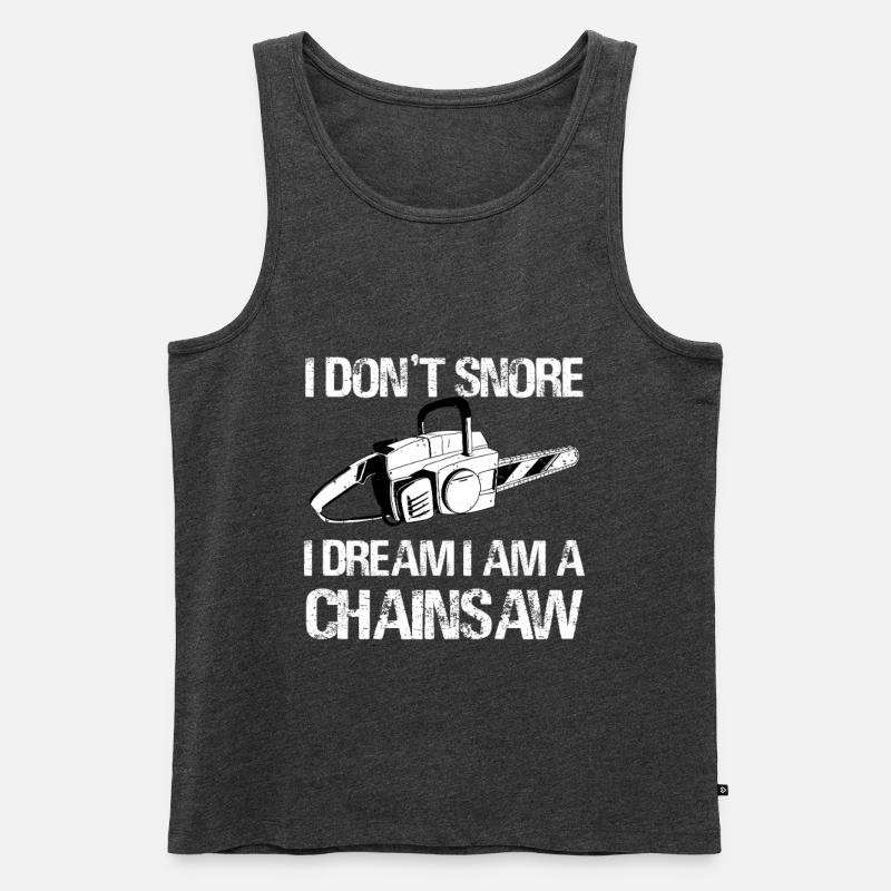 I Dream I Am a Chainsaw - Männer Premium Bio Tank Top - Anthrazit meliert