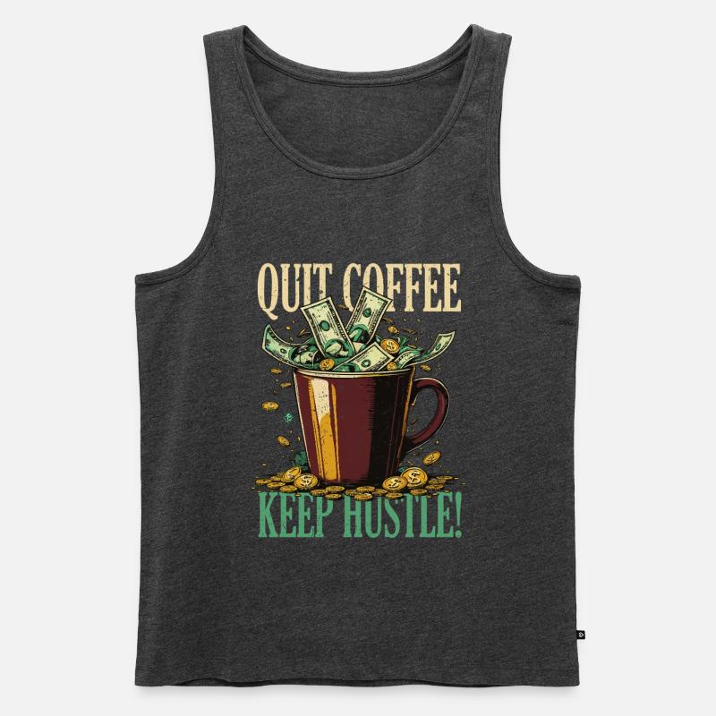 Coffee withdrawal decaffeinated ex-coffee drinker - Men's Premium Organic Tank Top - heather anthracite