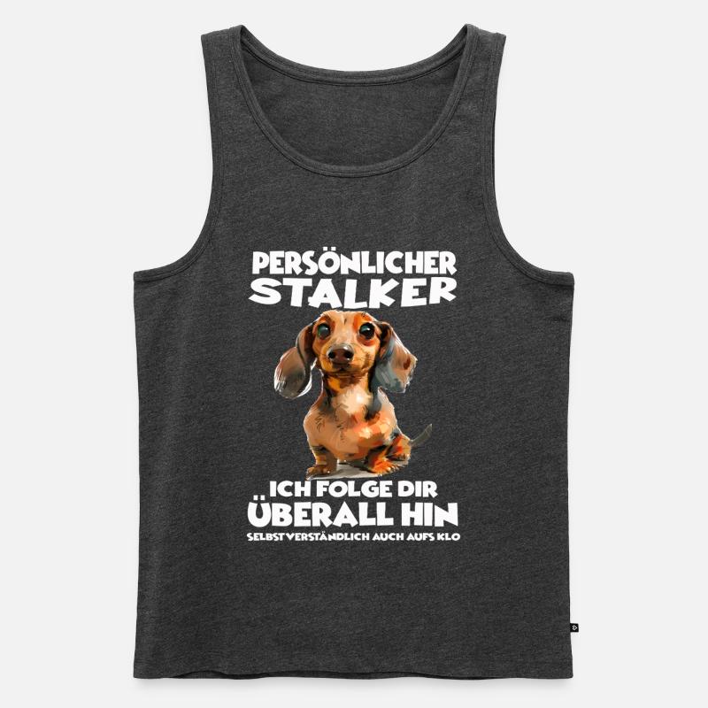 Geschenkidee Hundebesitzer Dackel T - Männer Premium Bio Tank Top - Anthrazit meliert