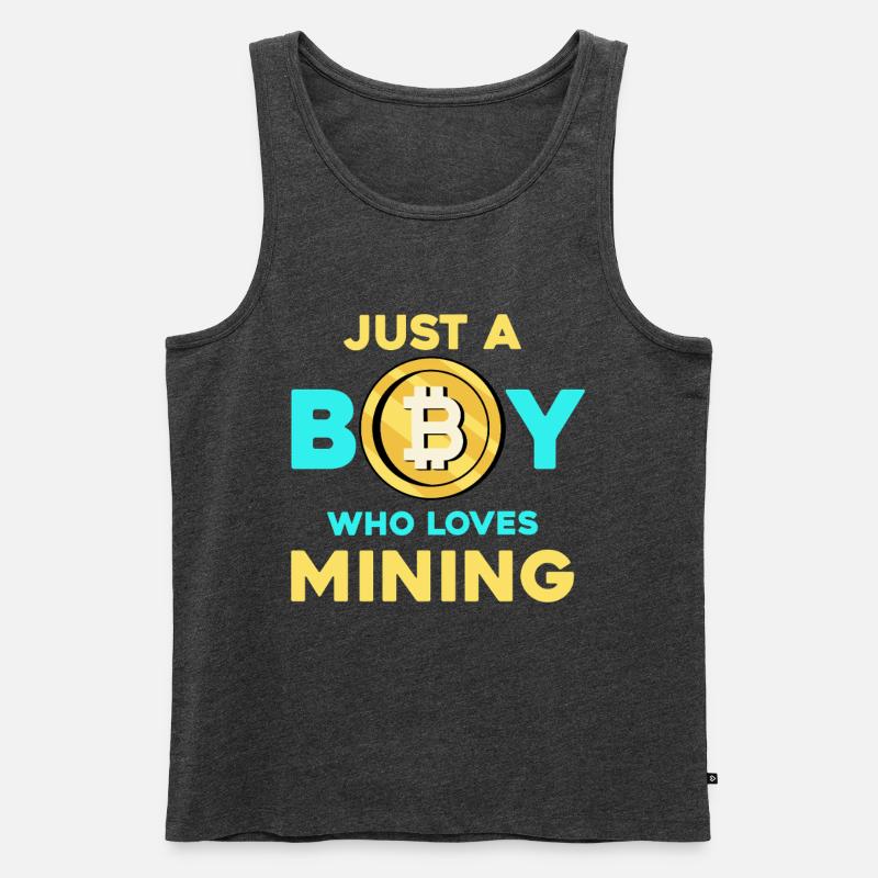 Krypto Mining Junge – Bitcoin Leidenschaft - Männer Premium Bio Tank Top - Anthrazit meliert