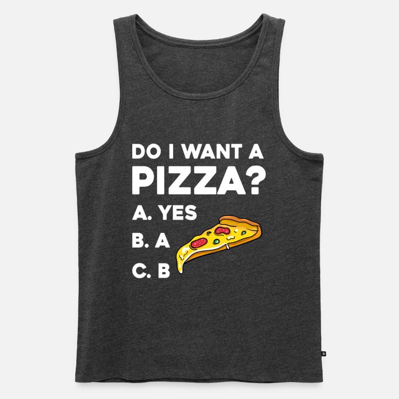 Pizza Frage: Ja oder Nein - Débardeur bio Premium Homme - anthracite chiné