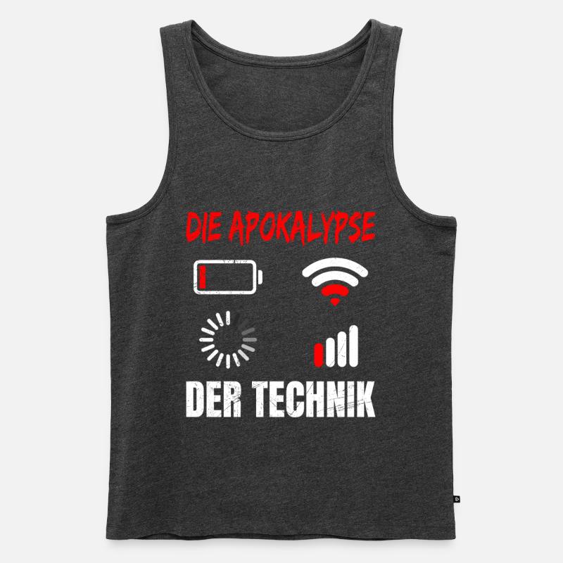 Coder DIE APOKALYPSE DER TECHNIK LUSTIG - Männer Premium Bio Tank Top - Anthrazit meliert