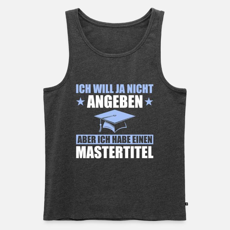 Mastertitel Studium Abschluss Masterprüfung - Männer Premium Bio Tank Top - Anthrazit meliert