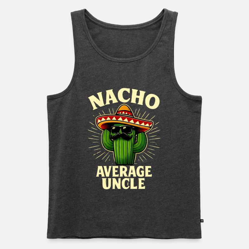 Kein Durchschnitts Onkel Nacho Average Uncle - Männer Premium Bio Tank Top - Anthrazit meliert
