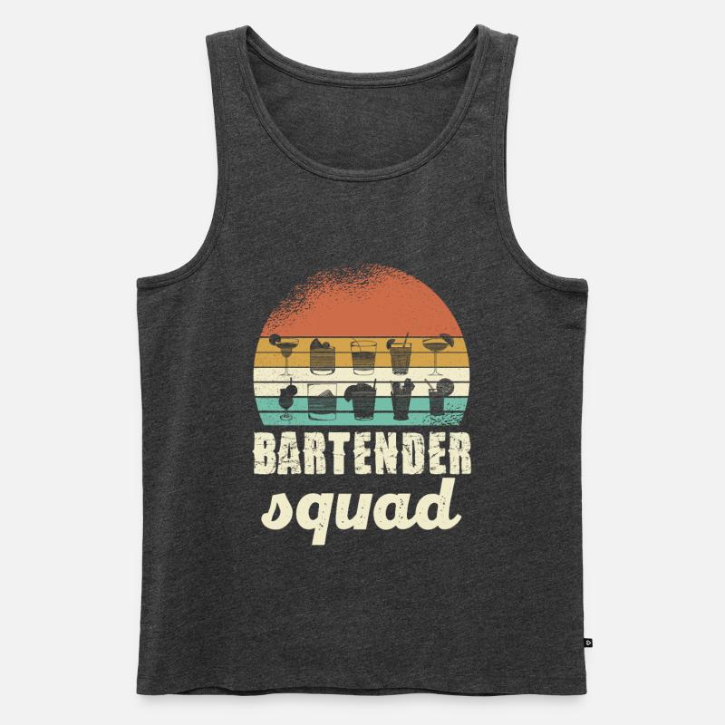 Bartender Squad Retro - Männer Premium Bio Tank Top - Anthrazit meliert