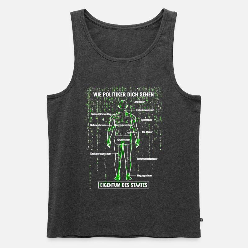 Systemfehler Steuerzahler - Matrix Zerlegeplan  - Männer Premium Bio Tank Top - Anthrazit meliert