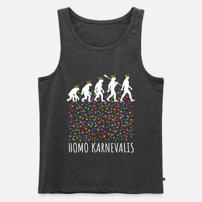 Homo Karnevalis | Evolution der Narren, Fastnacht - Männer Premium Bio Tank Top - Anthrazit meliert
