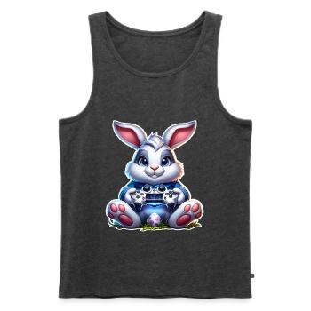 Easter Bunny Gaming Gamer - Men's Premium Organic Tank Top - heather anthracite - Front - Michal (187cm)