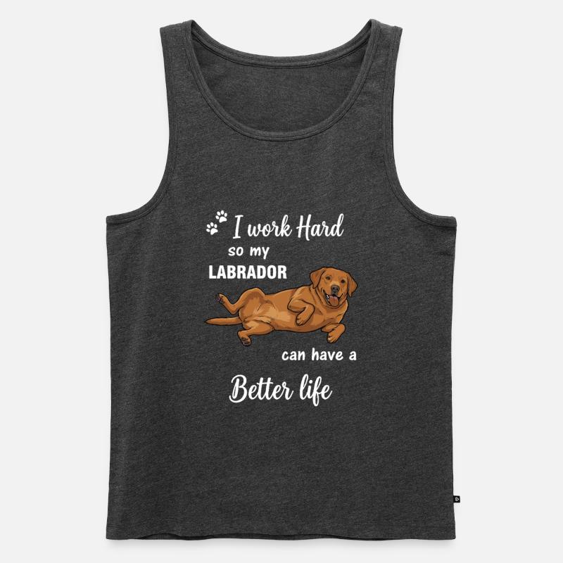 Echte Labrador Liebe Hundebesitzer Statement - Männer Premium Bio Tank Top - Anthrazit meliert