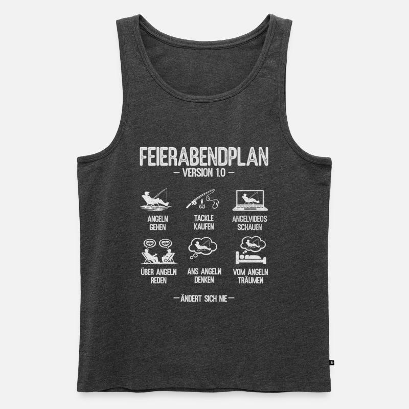 Angeln Geschenk Mann Angler Feierabendplan - Männer Premium Bio Tank Top - Anthrazit meliert