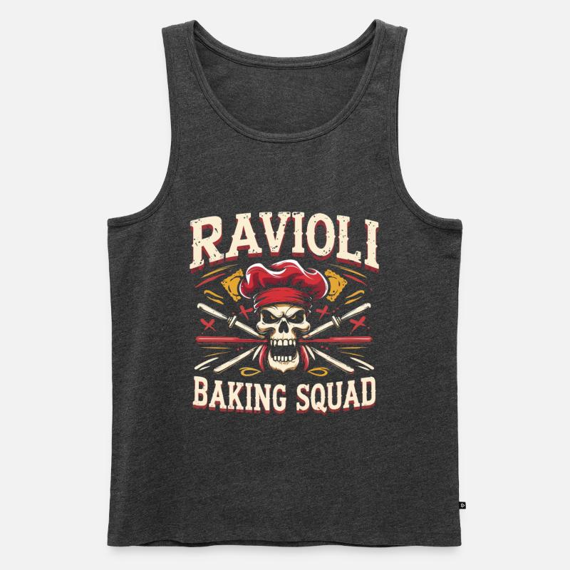 Ravioli Baking Squad - Männer Premium Bio Tank Top - Anthrazit meliert