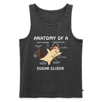 Chemise anatomique Sugar Glider - Débardeur bio Premium Homme - anthracite chiné - Devant - Michal (187cm)