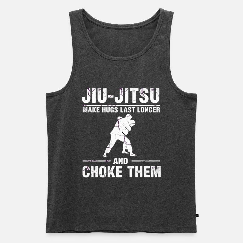 Jiu Jitsu Choke Them - Männer Premium Bio Tank Top - Anthrazit meliert