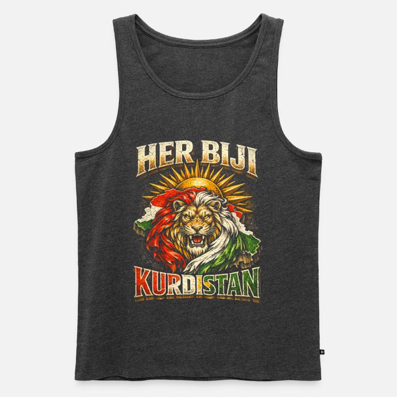 Her Biji Kurdistan Kurde Kurden - Männer Premium Bio Tank Top - Anthrazit meliert