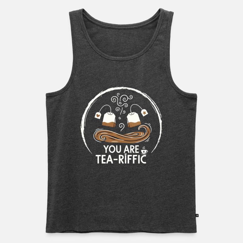 Tee Wortwitz - Männer Premium Bio Tank Top - Anthrazit meliert